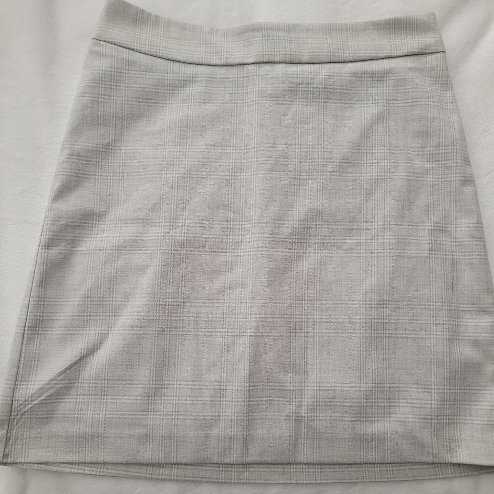 Rachel Zoe Light Gray Checkered Pencil Skirt